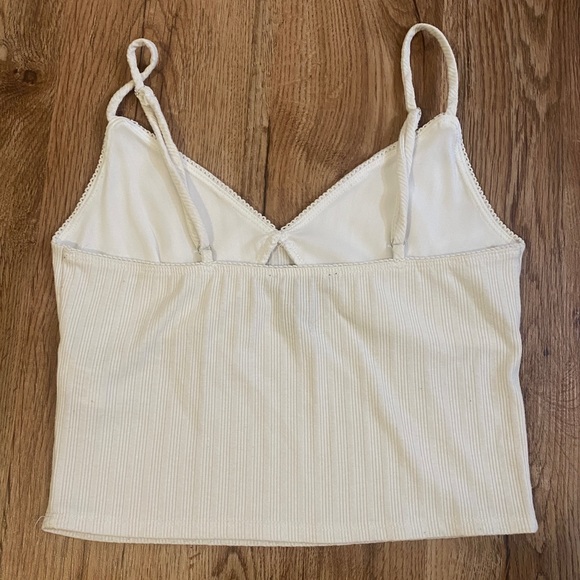 Forever 21 White Tank Top with Pink Flower - Picture 2 of 5